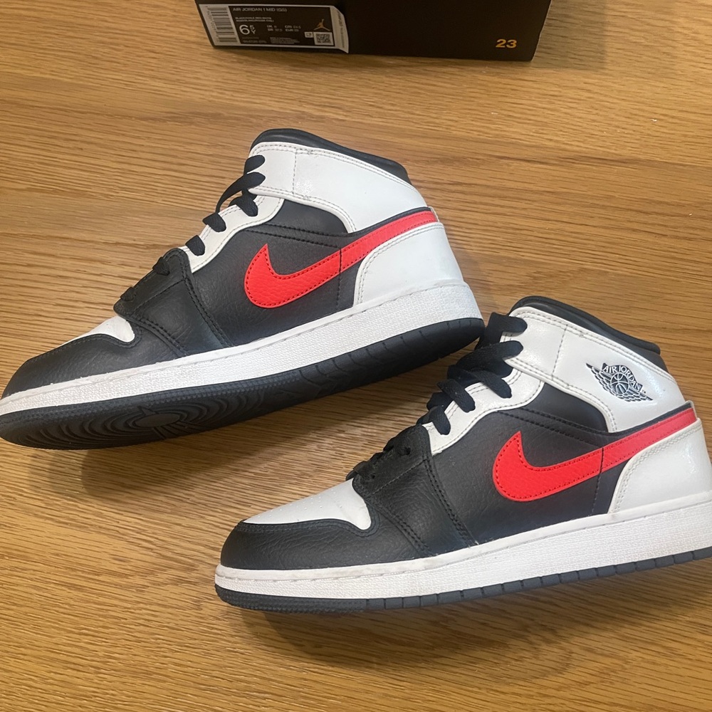 Jordan Air Sneakers in Black and White with Gold Logo